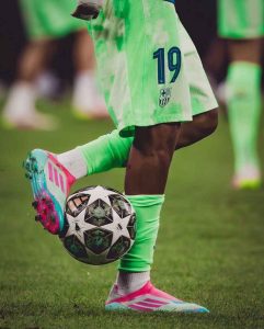 Lamine Yamal wearing Adidas F50 football boots
